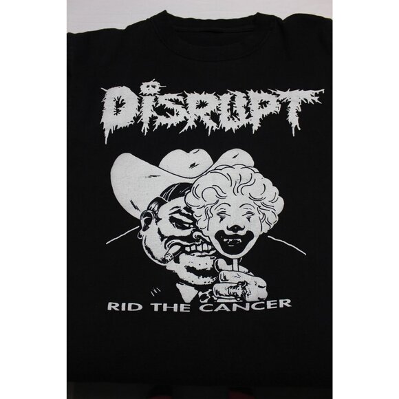 Disrupt Rid the Cancer vintage crew neck crust punk t shirt Feeding the‎ World - Picture 5 of 11
